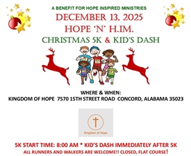 HOPE 'N' H.I.M. Christmas 5k & Kids Dash